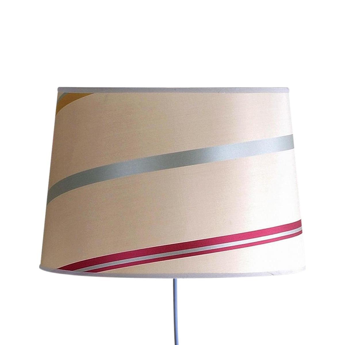 Floating Shade Plug-In Wall Light Juliette Drum Silk Shade 12x14x9.5