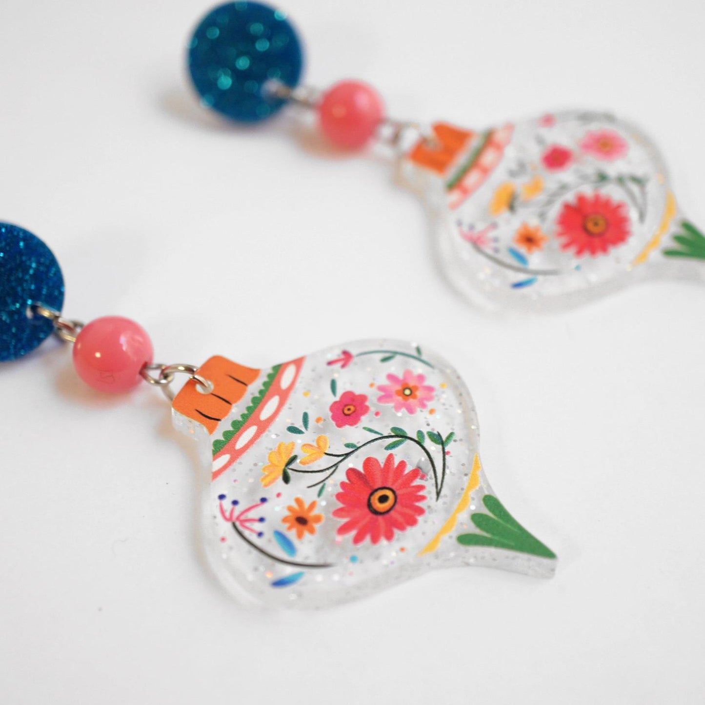 Floral Christmas Ball Earrings by Laliblue – Retro Statement Jewelry Laliblue