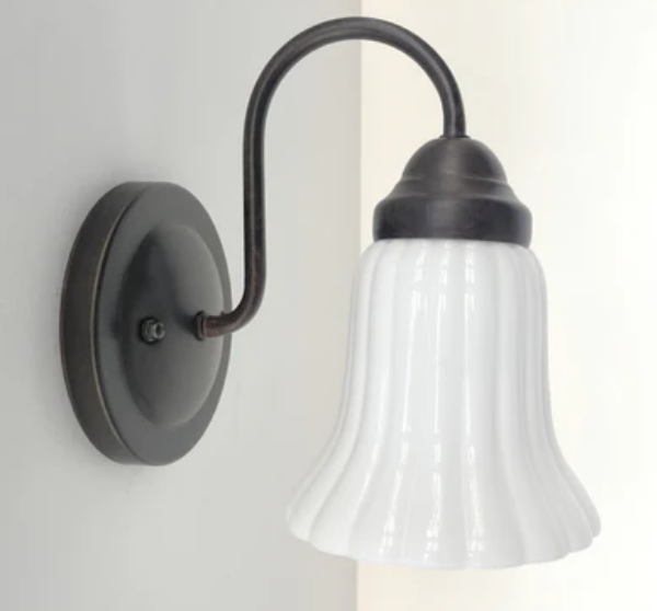 Fluted Milk Glass Wall Sconce