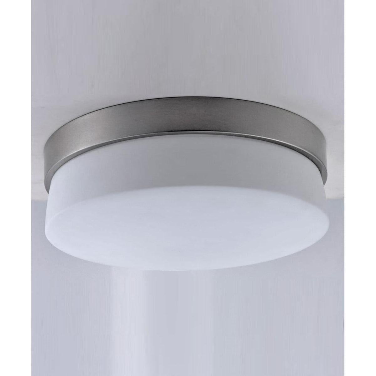 Flux 11"W 1-Light LED Flush Mount Light Fixture Satin Silver Finish by Maxim