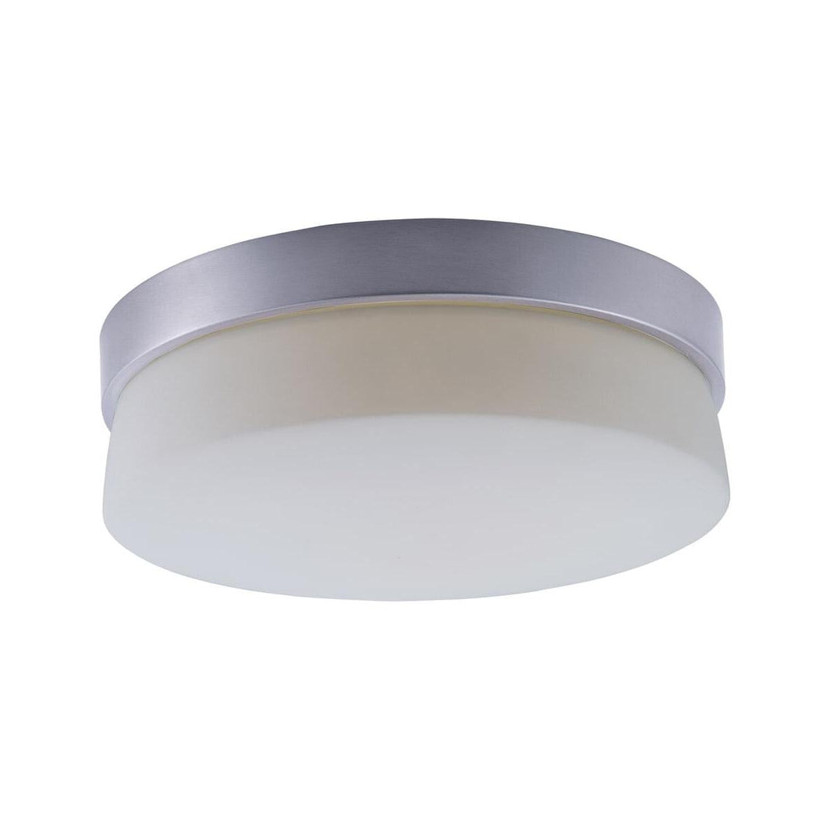 Flux 11"W 1-Light LED Flush Mount Light Fixture Satin Silver Finish by Maxim