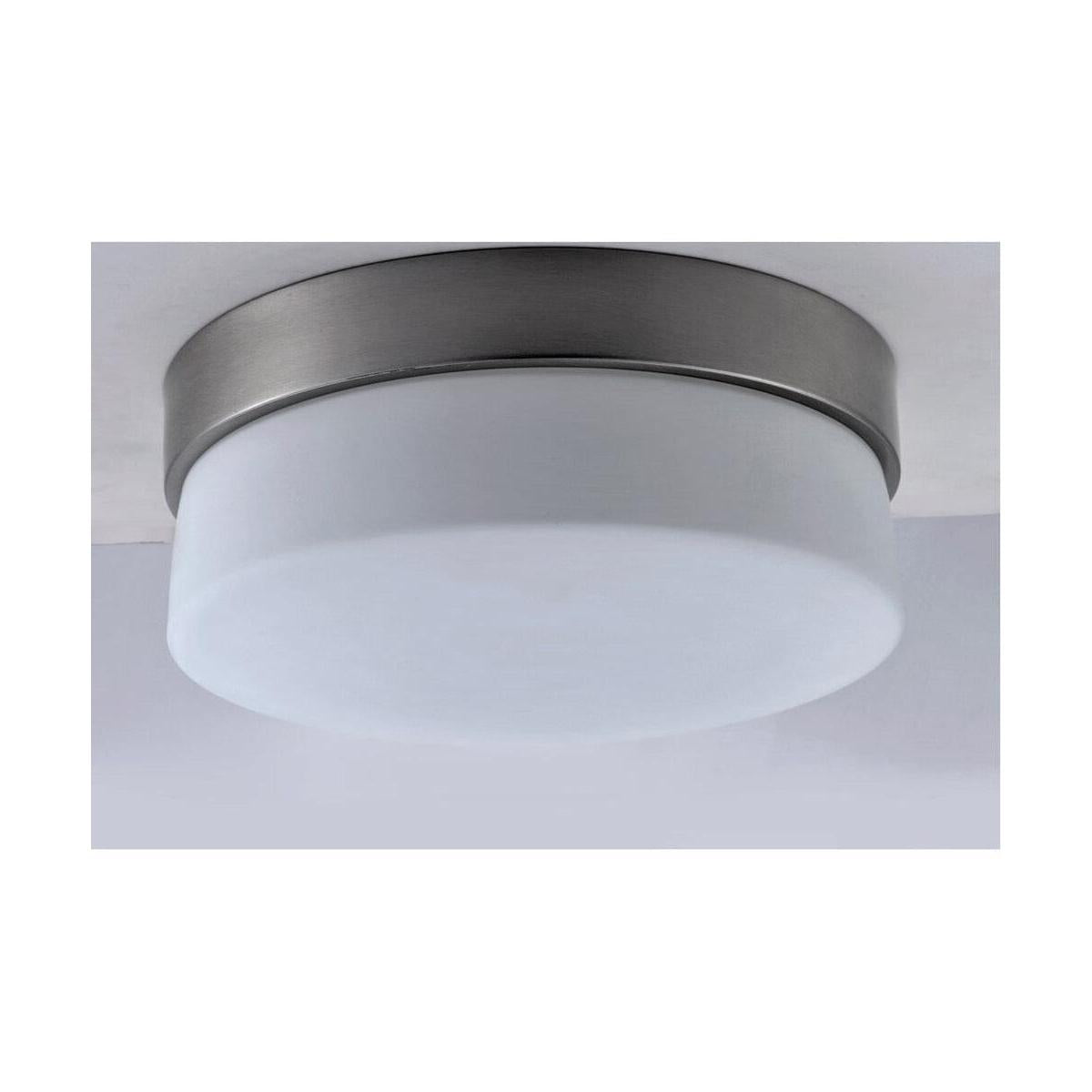 Flux 7"W 1-Light LED Flush Mount Light Fixture Satin Silver Finish by Maxim