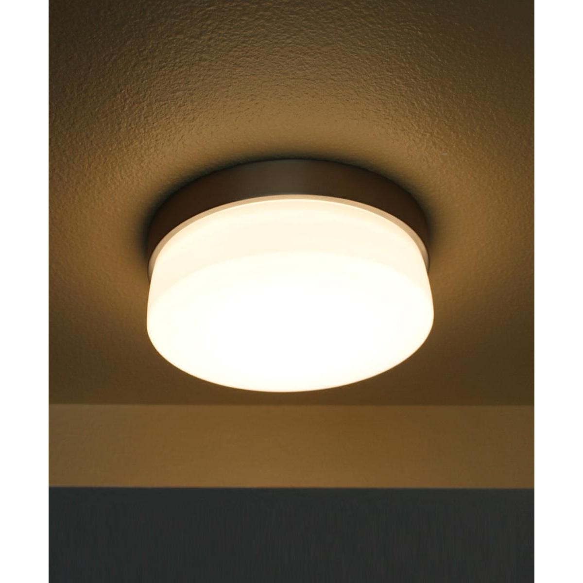 Flux 7"W 1-Light LED Flush Mount Light Fixture Satin Silver Finish by Maxim