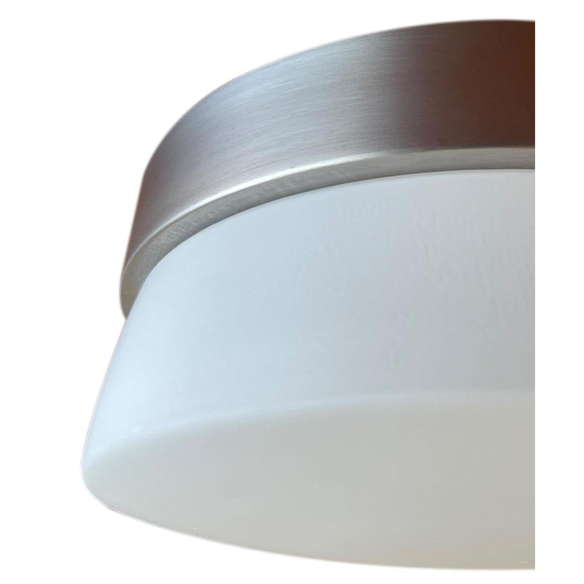 Flux 7"W 1-Light LED Flush Mount Light Fixture Satin Silver Finish by Maxim