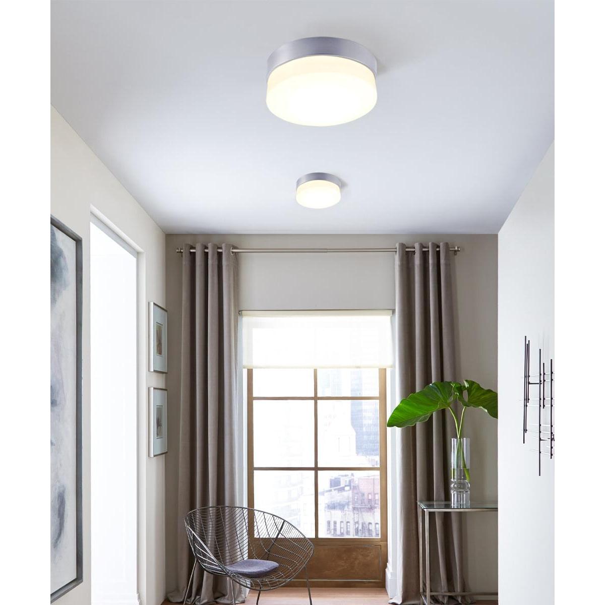 Flux 7"W 1-Light LED Flush Mount Light Fixture Satin Silver Finish by Maxim