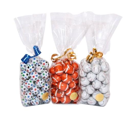 a group of bags of candy