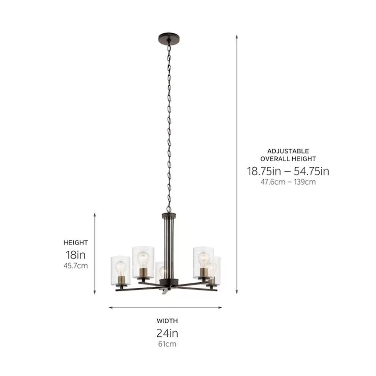 Fontella 24"W 5-Light Chandelier by Kichler Olde Bronze Finish
