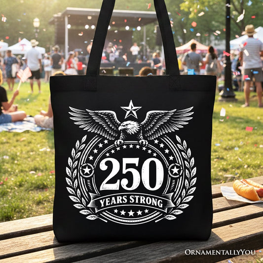 250th Anniversary Strong Eagle Tote Bag, 4th of July USA Patriotic 1776–2026 Gift Shopper