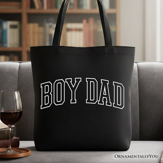 Boy Dad Varsity Tote Bag, Father's Day Gift Shopper