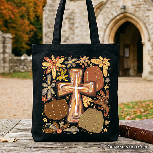 Fall Blessings Tote Bag, Autumn Christian Faith Gift Shopper