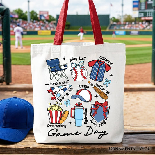 Game Day Baseball Tote Bag, Gift Shopper for Sports Fans