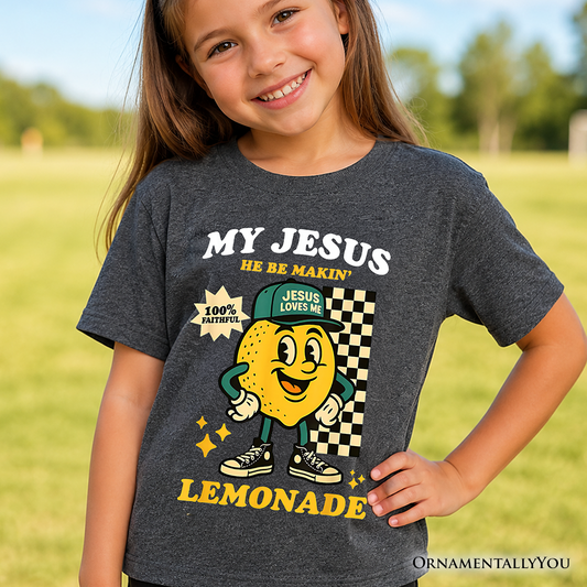 Kids Life Gave Me Lemons Jesus Lemonade T-Shirt, Funny Youth Christian Faith Retro Tee