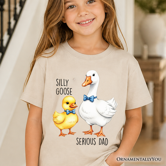 Kids Silly Goose Serious Dad Tie T-Shirt, Cute Duo Youth Tee