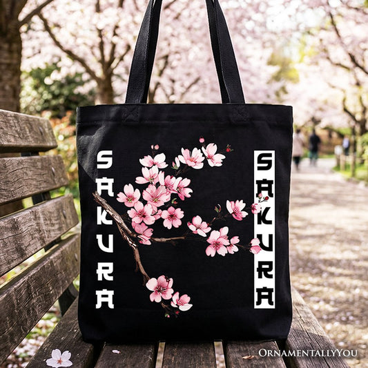 Sakura Cherry Blossom Tote Bag, Vintage Japanese Spring Floral Gift Shopper