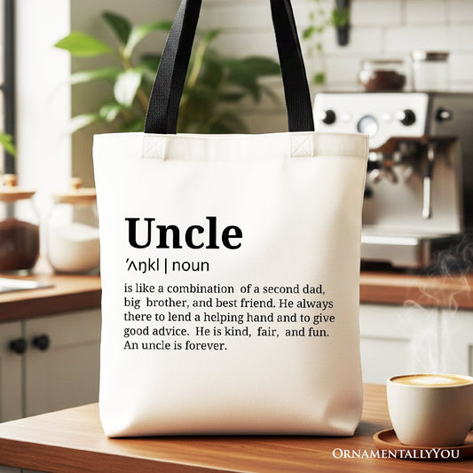 Uncle Definition Canvas Tote Bag, Funny Family Gift Shopper