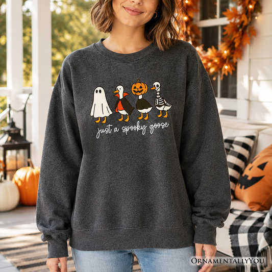 Just a Spooky Goose Sweatshirt, Funny Halloween Costumes Sweater