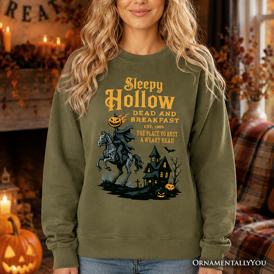 Headless Horseman Sleepy Hollow Halloween Vintage Sweatshirt, Dead and Breakfast Retro Sweater
