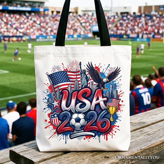 USA 2026 Soccer Cup Global Championship Tote Bag, Fans Football Gift Shopper