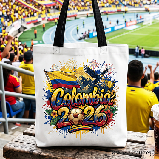 Colombia 2026 Soccer Cup Global Championship Tote Bag, Fans Football Gift Shopper