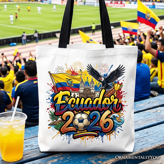 Ecuador 2026 Soccer Cup Global Championship Tote Bag, Fans Football Gift Shopper