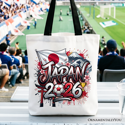 Japan 2026 Soccer Cup Global Championship Tote Bag, Fans Football Gift Shopper