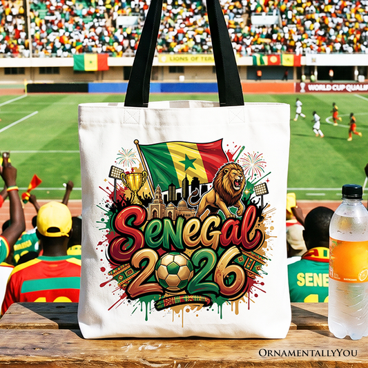 Senegal 2026 Soccer Cup Global Championship Tote Bag, Fans Football Gift Shopper