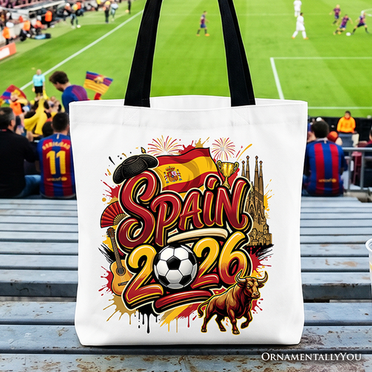Spain 2026 Soccer Cup Global Championship Tote Bag, Fans Football Gift Shopper