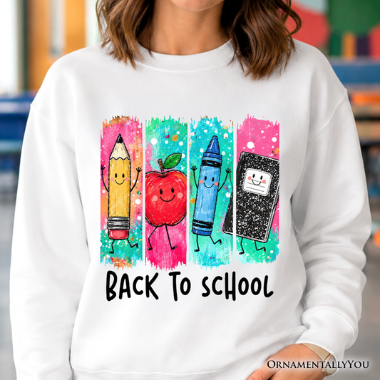 Brushstroke Back to School Sweatshirt, Apple Pencil Notebook Sweater