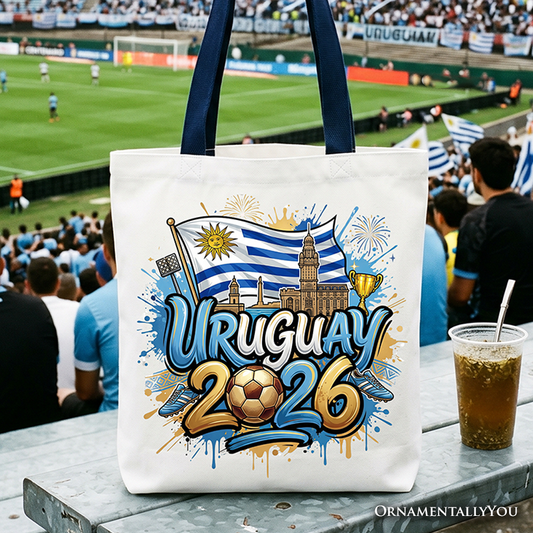 Uruguay 2026 Soccer Cup Global Championship Tote Bag, Fans Football Gift Shopper