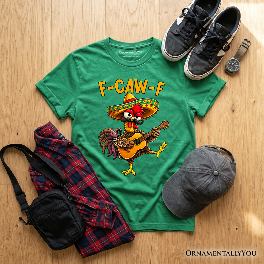 Kids F-CAW-F Rooster Cinco De Mayo T-Shirt, Funny Mexican Youth Tee