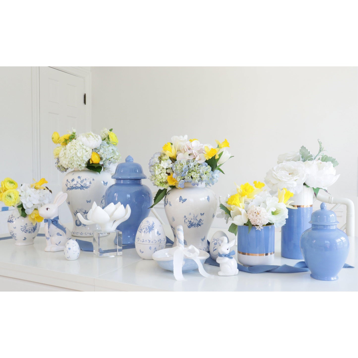 French Blue Ginger Jars
