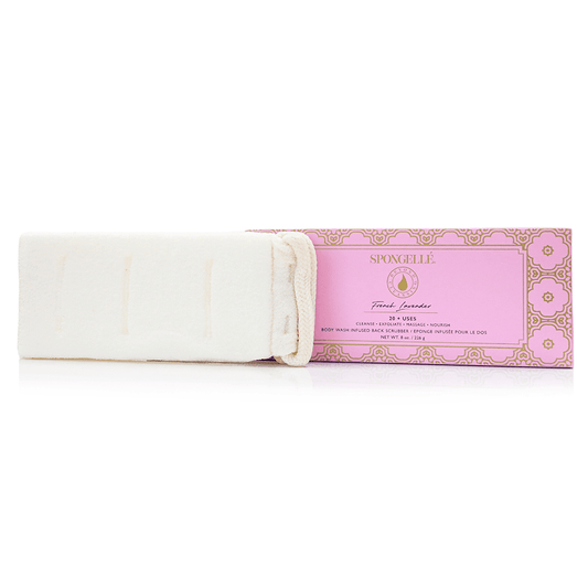 a pink box with a white object on it