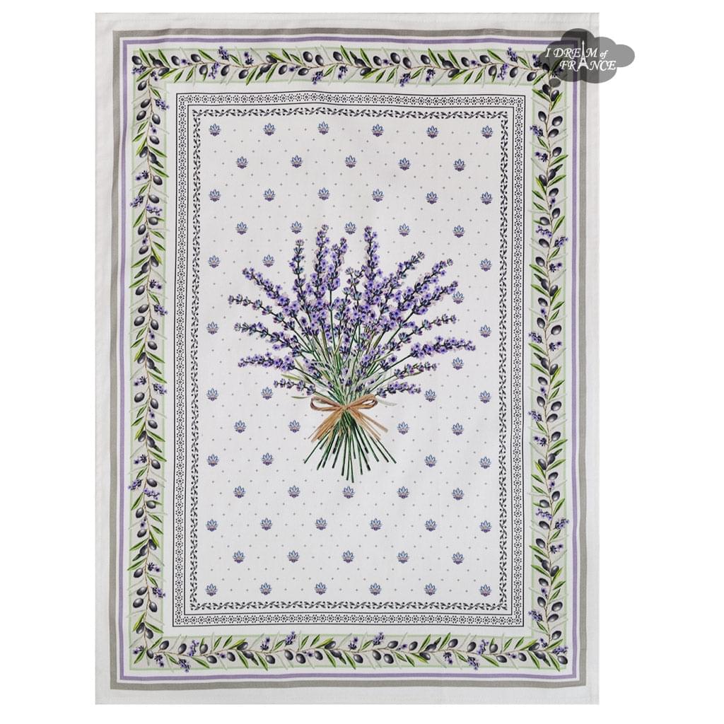 French kitchen towel - Printed cotton - Lauris natural | Tissus Toselli