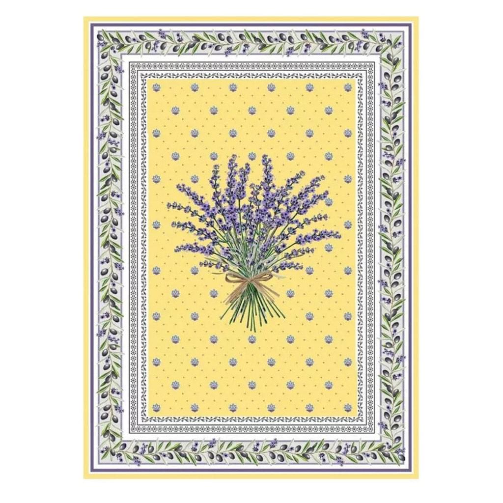 French kitchen towel - Printed cotton - Lauris yellow | Tissus Toselli