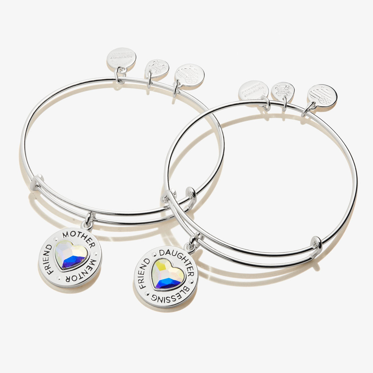 Mother Daughter Charm Bangles, Set of 2