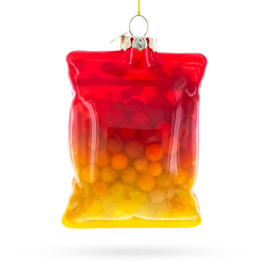 Fruit Gummies Bag with Multicolor Candy Glass Christmas Ornament