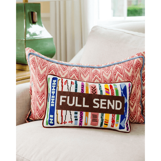 Full Send Needlepoint Pillow