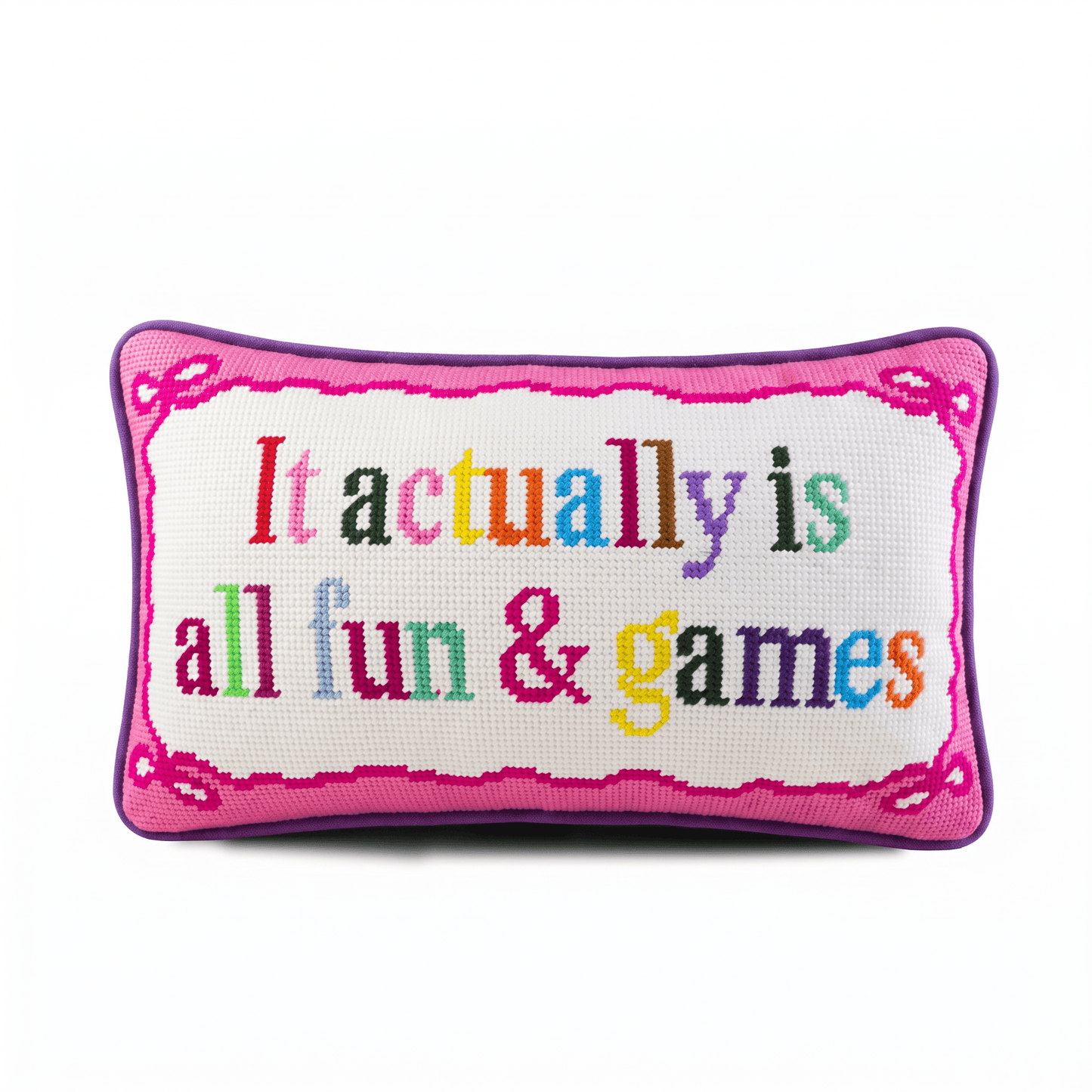 Fun And Games Needlepoint Pillow