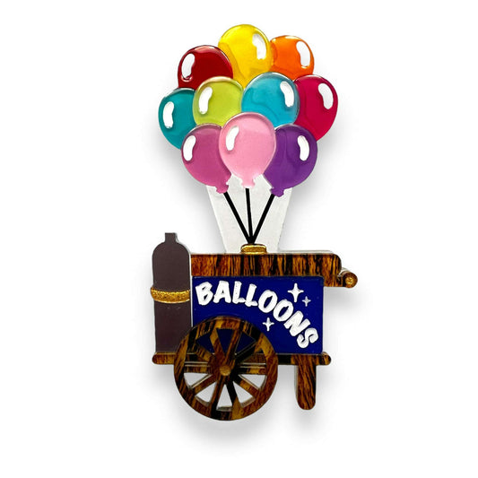 a colorful balloon on a cart