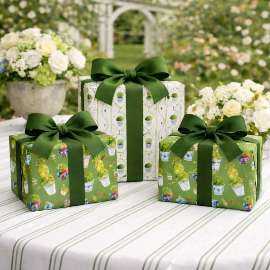a group of wrapped presents on a table