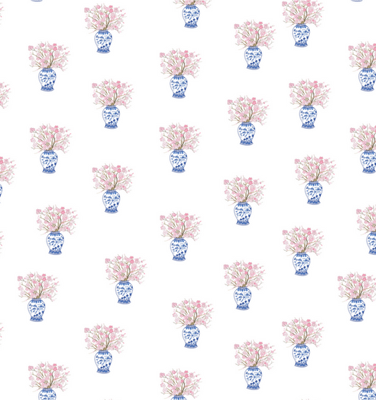 a pattern of flowers in a vase