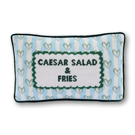 Girl Dinner Needlepoint Pillow