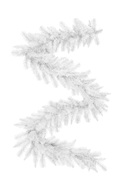 9' White Tapered Salem Pine Garland
