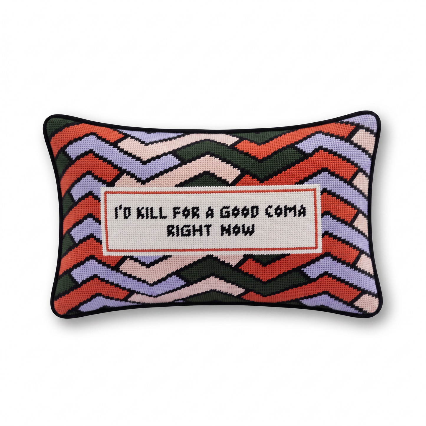 Good Coma Needlepoint Pillow