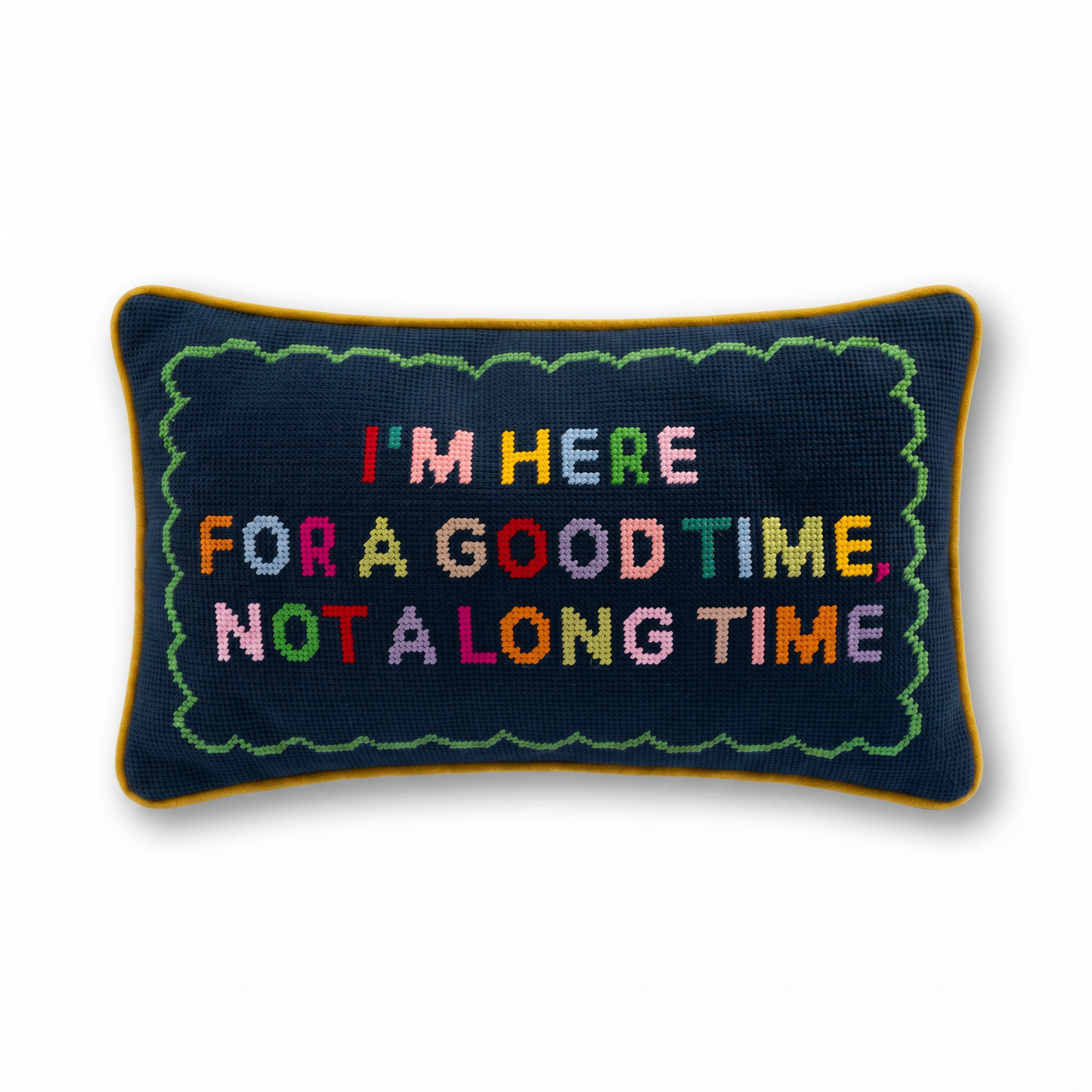 Good Time Needlepoint Pillow