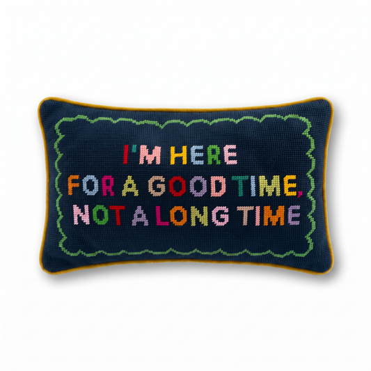Good Time Needlepoint Pillow