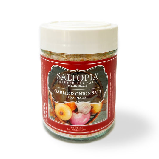 a jar of salt with a white lid