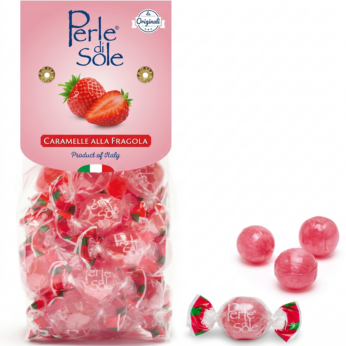Perle di Sole Italian Strawberry Hard Candy (New)