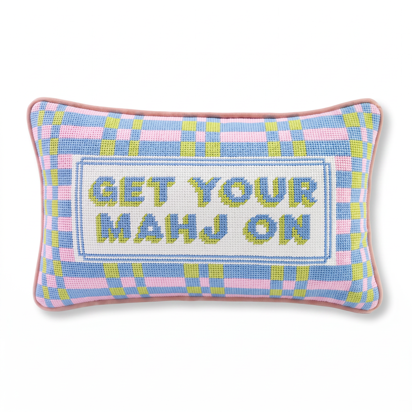 Get Your Mahj On Needlepoint Pillow