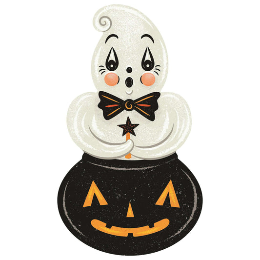 Ghostie in Caudron Die Cut Vinyl 76" Halloween Floor Decor by Johanna Parker
